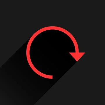 Flat red arrow icon reload, repeat sign Stock Illustration