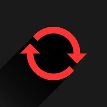 Flat red arrow icon reload, refresh, rotation sign Illustrazione stock