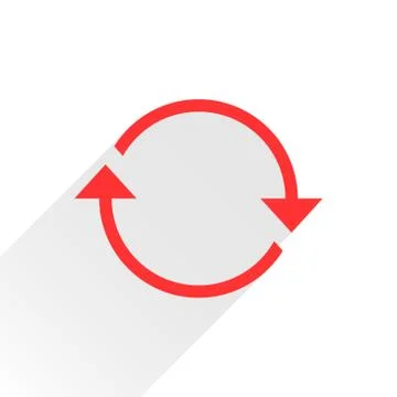 Flat red arrow icon reload sign on white Stock-Illustration