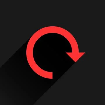 Flat red arrow icon rotation, reset, repeat sign Stock Illustration