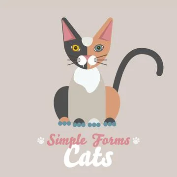 Flat red black chimera cat isolated vector. Cartoon illustration domestic brown Stock Illustration