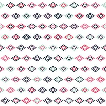 Flat Red, Blue and Green Diamond on White Background Stock Illustration