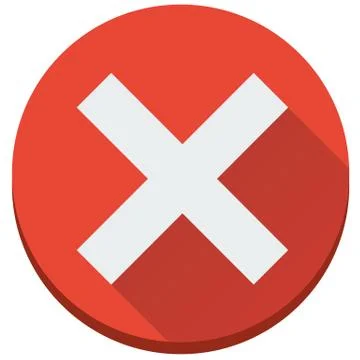 Flat red cross, wrong, incorrect, unfinished vector icon 스톡 일러스트