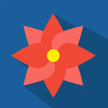 Flat Red Flower Stock Illustration