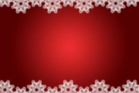 Flat red gradient backdrop is featuring white lace-like snowflake borders at top Foto stock