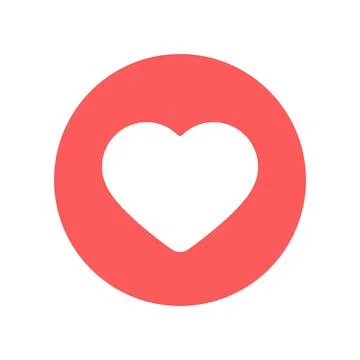 Flat red heart icon in red circle. Stock Illustration