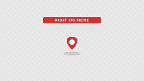 Flat Red Location Map Pin Bouncing and Dropping with Visit Us Callout Banner Stock-Footage 347359273