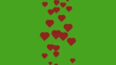 Flat red moving hearts. Imitation of live broadcast on social networks. Stock Footage 132455693