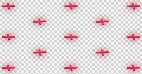 Flat red rounded rectangles are forming pattern with raised pink plus signs on Stock Photos