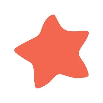 Flat red sea star vector icon isolated on white background. Cartoon Irregular Stock Illustration