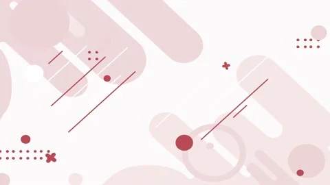 Flat Red Shapes With Geometric Elements Stock Footage 220420553
