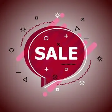 Flat red speech bubble shaped banners Stock Illustration