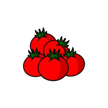 Flat red tomato vegetable icon Stock Illustration