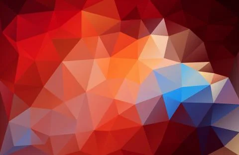 Flat red triangle bright red and blue gradient background Stock Illustration