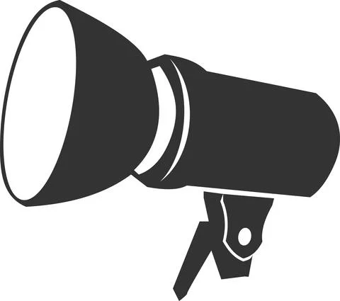 Flat reflector icon on the mount. Vector illustration. 스톡 일러스트