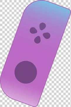 Flat remote displaying purple-blue gradient, teardrop D-pad and button on Stock Illustration