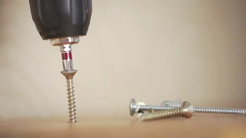 Flat renovation. Drilling the screws Stock-Footage 135826675