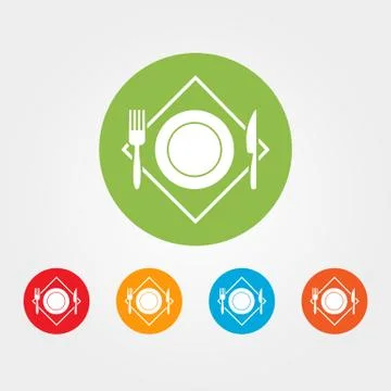 Flat restaurant menu icons. Stock Illustration