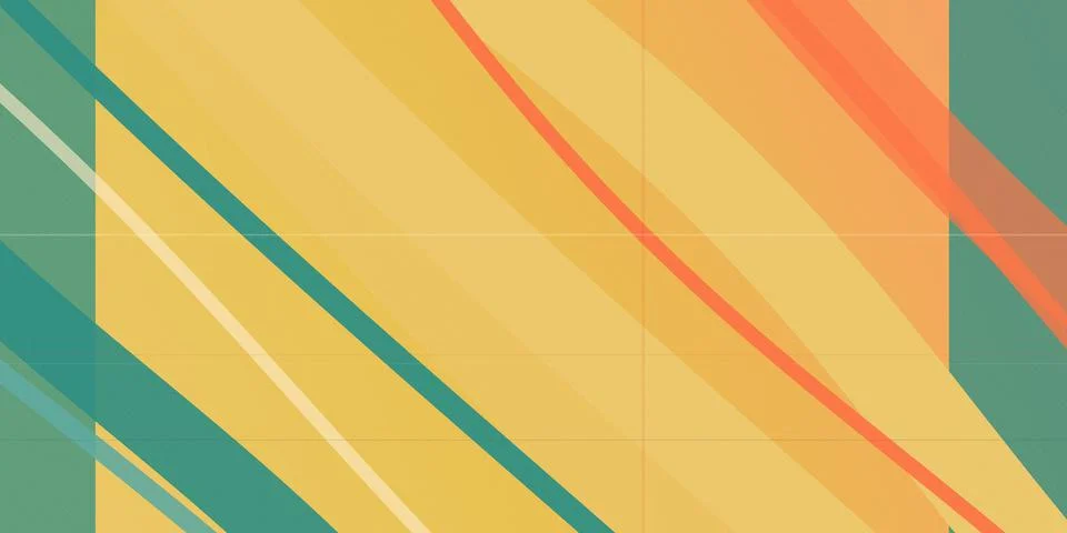 A flat retro geometric pattern with diagonal stripes in warm yellow and ora.. Stock Illustration