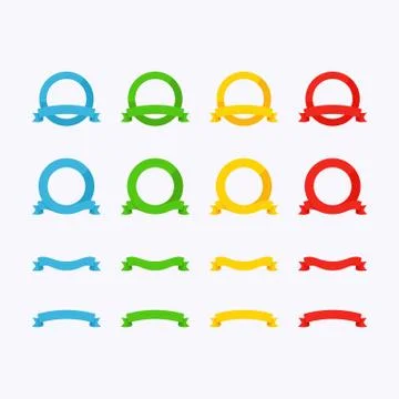 Flat ribbons Stock Illustration
