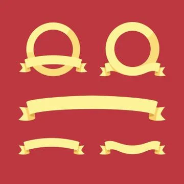 Flat Ribbons Stock Illustration