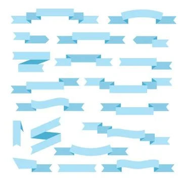 Flat Ribbons Vector Banners Illustrazione stock