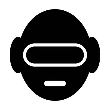 Flat Robot Avatar  Cute AI Chatbot Face Minimal Illustration イラスト素材
