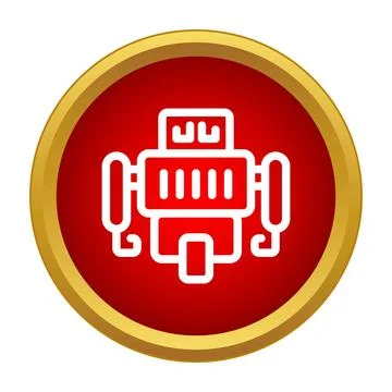 Flat robot head artificial intelligence icon design Stock Illustration