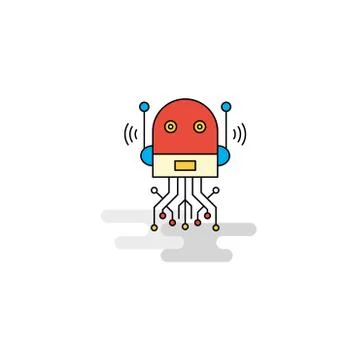 Flat Robotics Icon. Vector Stock Illustration