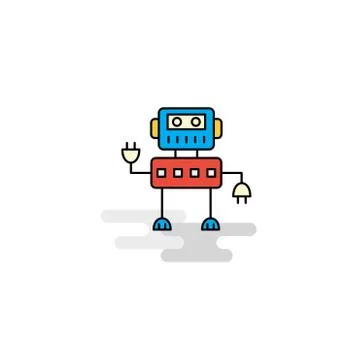 Flat Robotics  Icon. Vector Illustrazione stock