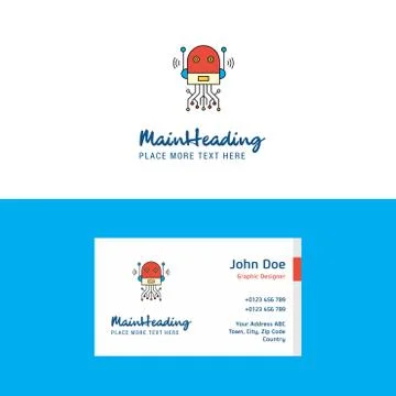 Flat Robotics Logo and Visiting Card Template. Busienss Concept Logo Design Illustrazione stock
