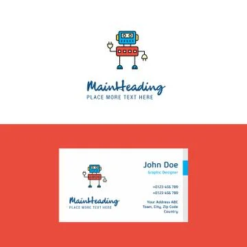 Flat Robotics  Logo and Visiting Card Template. Busienss Concept Logo Design Illustrazione stock