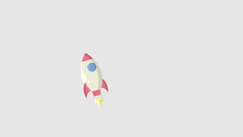 Flat rocket icon animation motion graphic video Stock Footage 296647971
