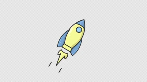 Flat rocket icon animation video, rocket astronaut for business start up lo.. Stock Footage 283042911