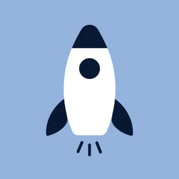 Flat rocket icon Stock Illustration