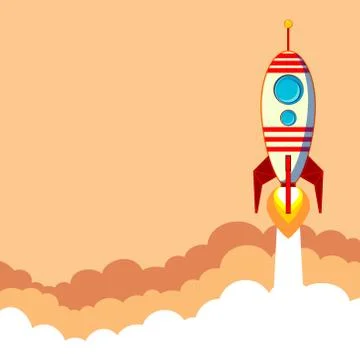 Flat rocket icon. Startup concept Stock Illustration