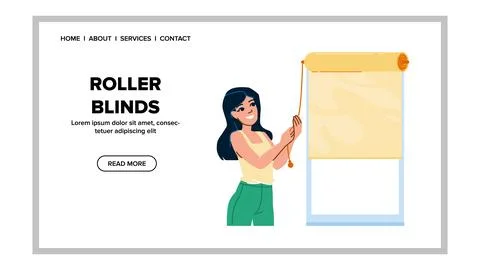 Flat roller blinds vector Illustration