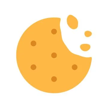 Flat round cracker with chips, missing bite Stock Illustration