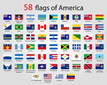 Flat Round Flags of America - Full Vector CollectionVector Stock Illustration