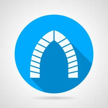 Flat round icon for brick lancet arch Stock Illustration