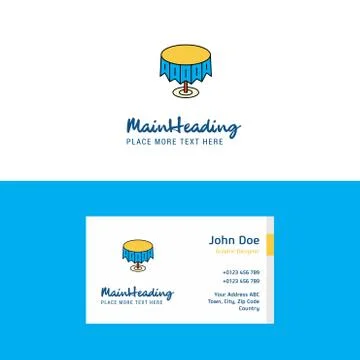Flat Round table Logo and Visiting Card Template. Busienss Concept Logo Desig Stock Illustration