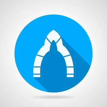 Flat round vector icon for arch Circle blue flat vector icon with white si... Stock Photos