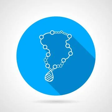 Flat round vector icon for beads Flat round blue vector icon with white co... Stock Photos