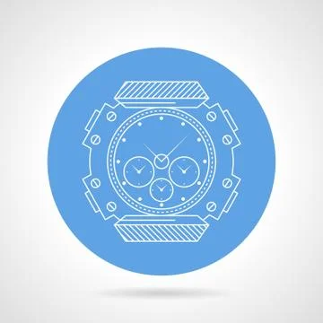 Flat round vector icon for diving wristwatch Stock Illustration