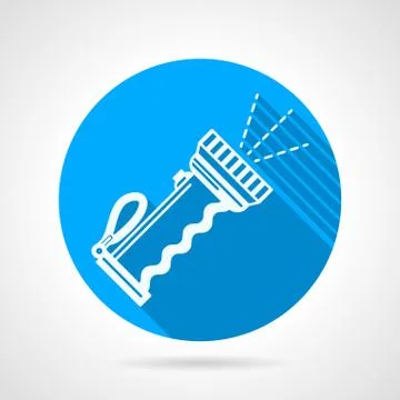Flat round vector icon for diving flashlight Stock Illustration
