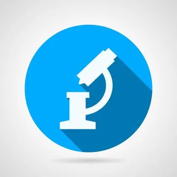 Flat round vector icon for microscope Circle blue flat vector icon with wh... Foto stock