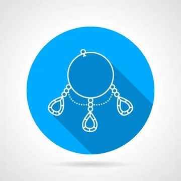 Flat round vector icon for ring necklace Flat blue vector icon with white ... Foto stock