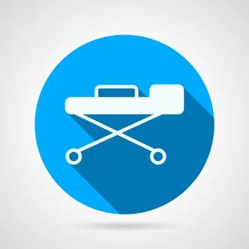 Flat round vector icon for stretcher Stock Illustration