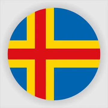 Flat Rounded Country  Flag Button Vector Stock Illustration