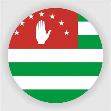 Flat Rounded Country  Flag Button Vector Stock Illustration